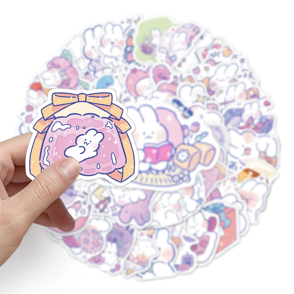 50pcs Soft Cute Rabbit Stickers For Notebooks Stationery Laptop Kscraft Pink Sticker Scrapbooking Material Scrapbook Supplies