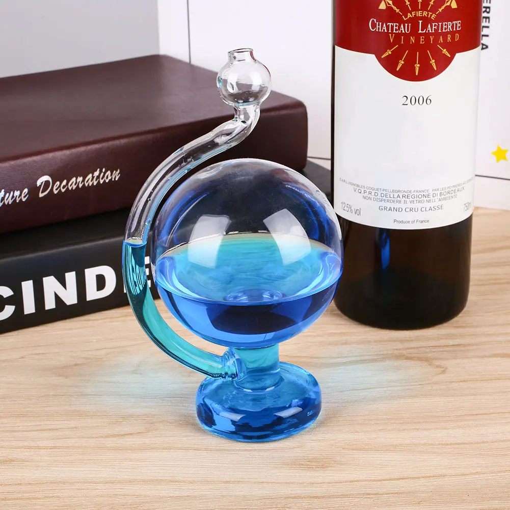 Творческий Глобус форма шторм Стекло Хрустальная бутылка барометр дождь блеск