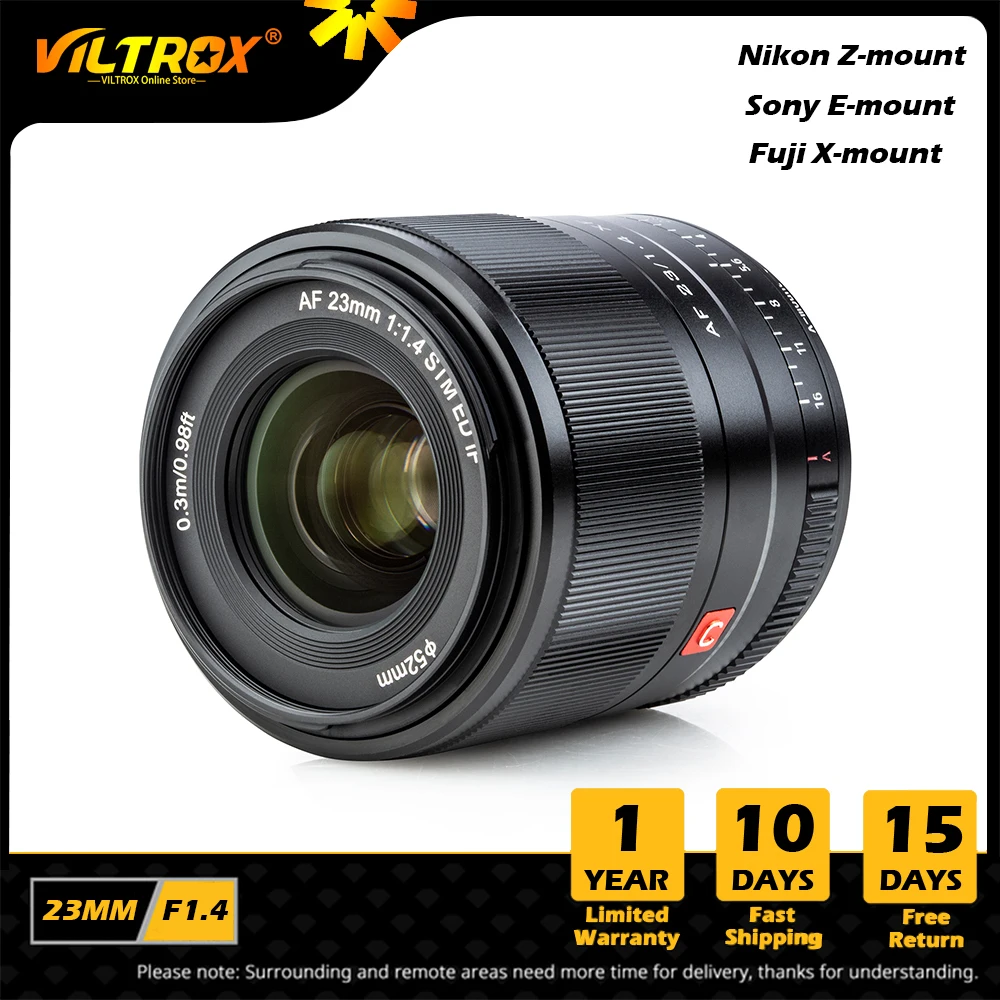 

VILTROX 23mm F1.4 X Auto Focus Portrait Lens APS-C Lens AF for Fuji Lens Fujifilm X mount Nikon Z mount Sony E mount Camera Lens