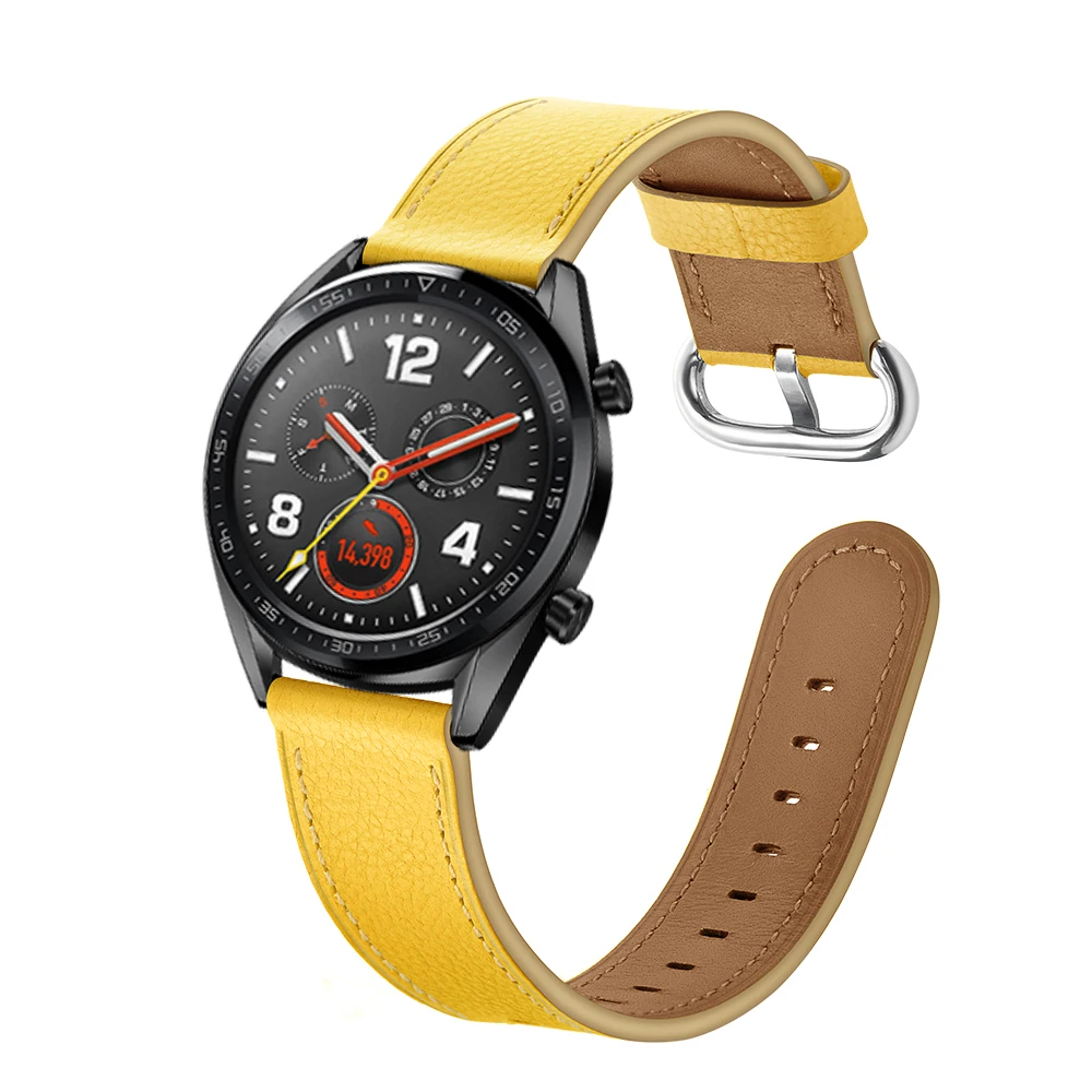 UEBN 22 мм кожаный браслет для HUAWEI Watch GT 2 46 мм наручный ремешок HONOR Magic для samsung gear S3 Classic& Frontier Ремешки для наручных часов