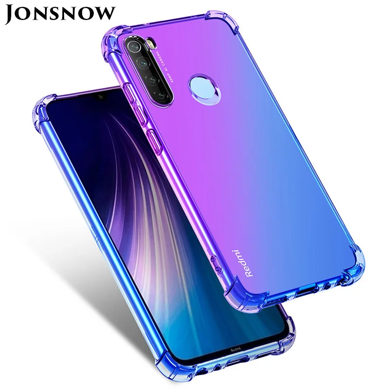 Силиконовый мягкий чехол с градиентом для Xiaomi Redmi Note 8T 8 Pro противоударный Mi 10T Poco X3