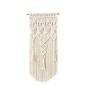 

Botique-Macrame Boho Tapestry Wall Hanging Hand-Woven Home Decoration Accessories Nordic Art Tassel Apartment Dorm Room Decorati