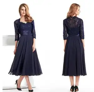 navy blue mother of the bride dress with jacket
