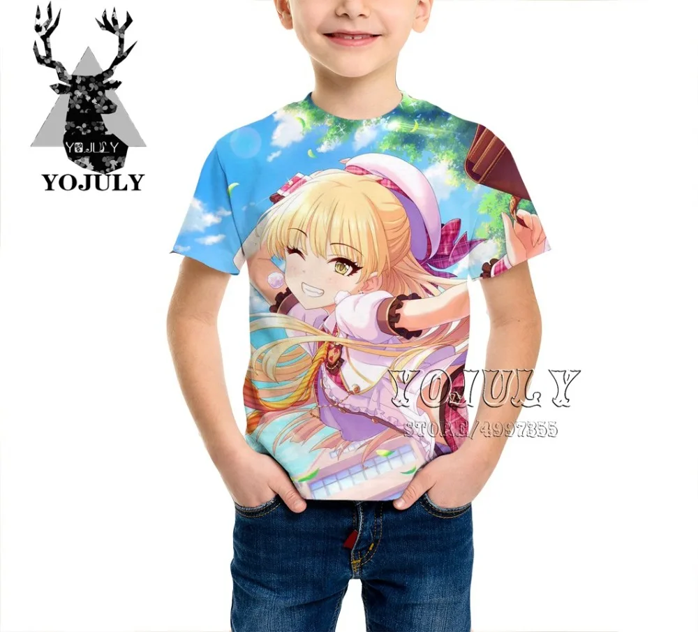 YOJULY Idol Master, Золушка, девочка, аниме, мальчики, девочки, подростки, 3d принт, детская одежда детская футболка Лидер продаж, модные футболки, A465