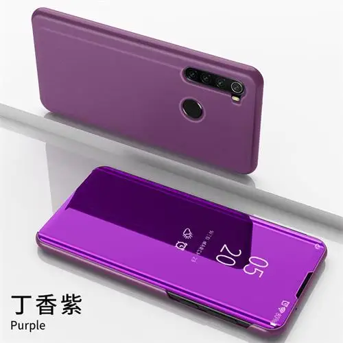 Роскошное умное зеркало флип чехол для Xiaomi Redmi Note 8 чехол для Xiomi Redmi Note 8 Pro Fundas на Redmi Note8 Coque - Цвет: Purple
