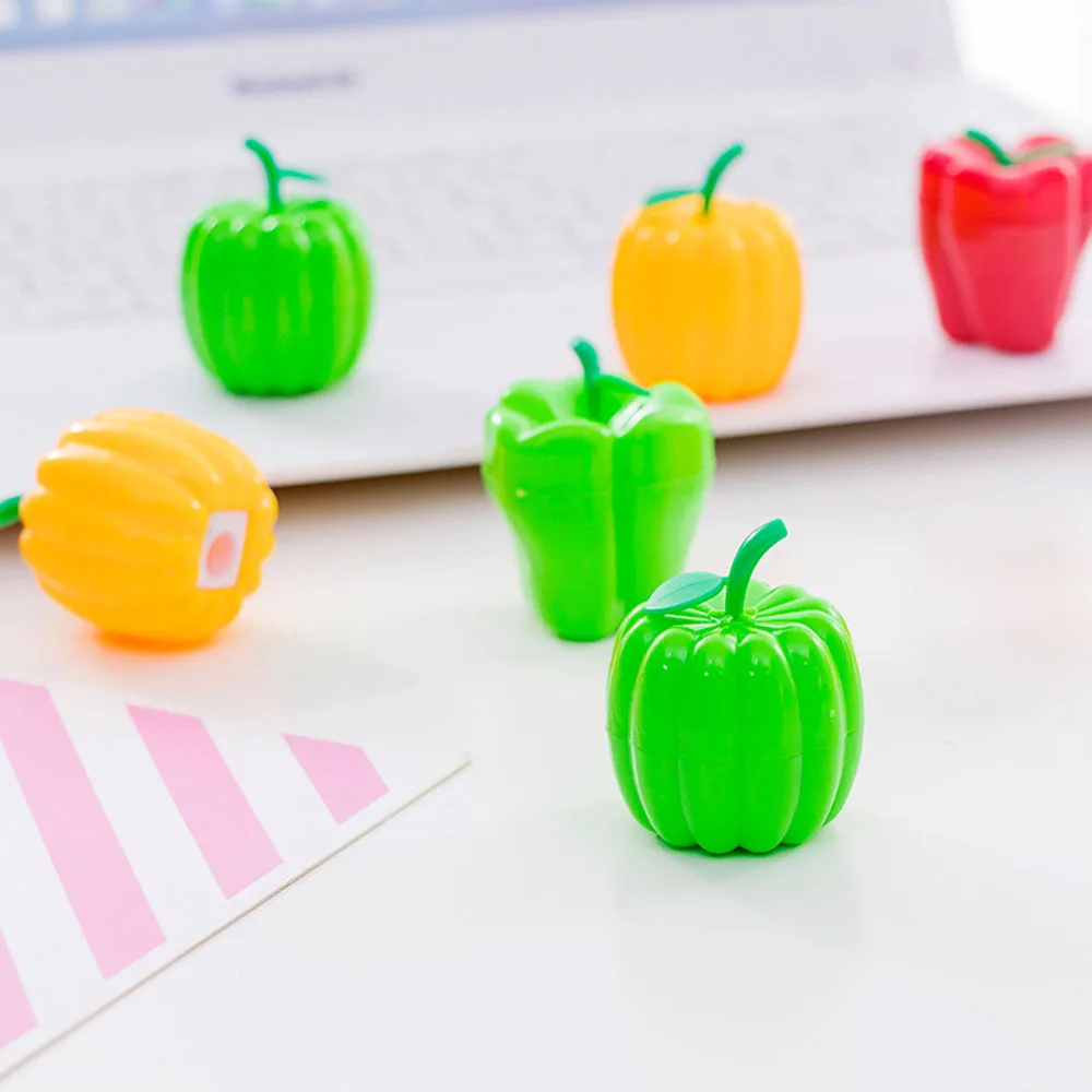 Creative Vegetables Pumpkin Chili Pencil Sharpener Cute Knife Kawaii Student Stationery Sharpener for Kids School Supplies