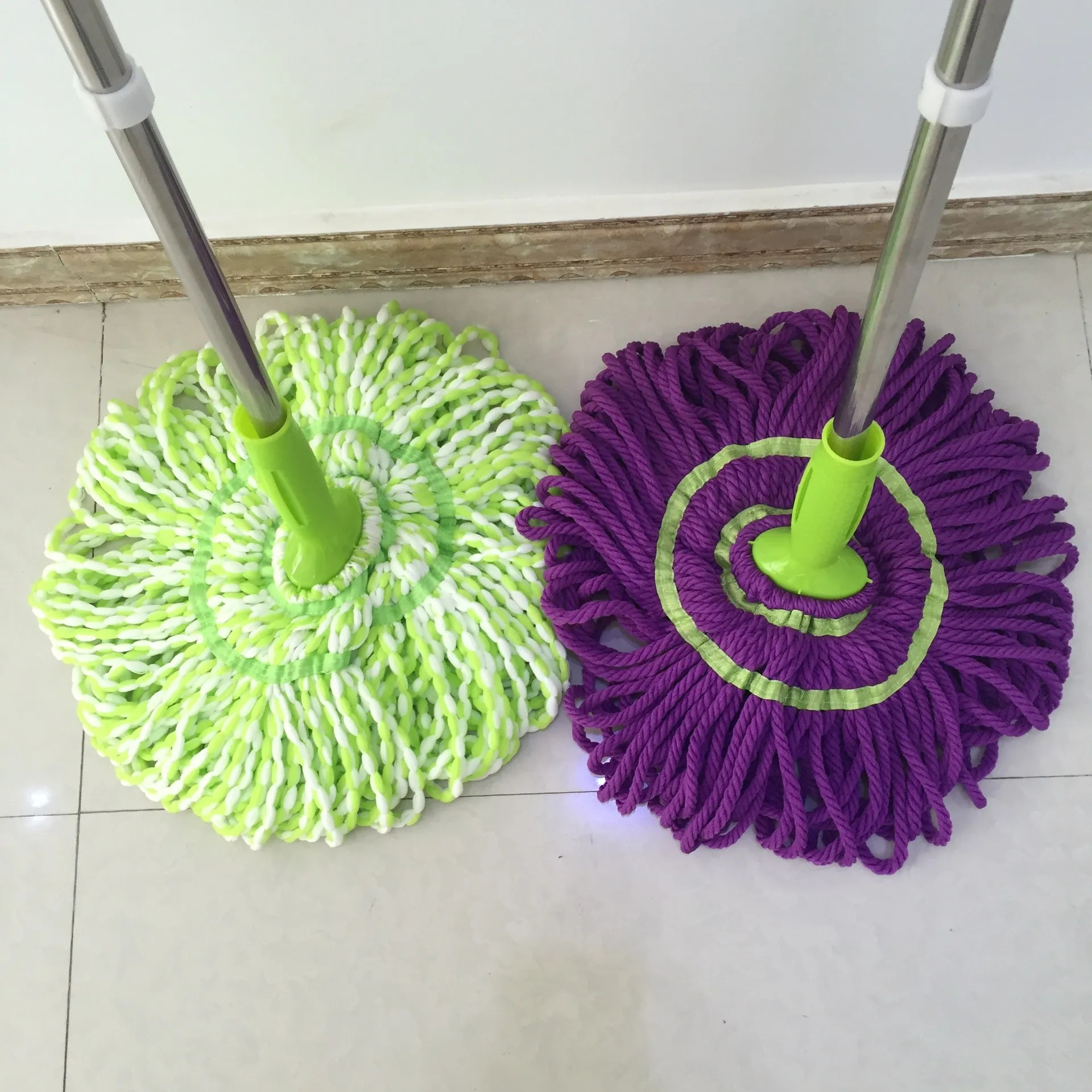 Small Fish Stainless Steel Rod Latch Mop Wringing Mop Will Castle Mop Yiwu Foreign Trade Wholesale