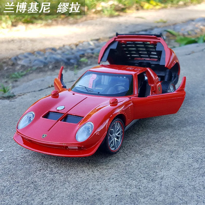1:32 Miura Jota 1965 Car Alloy Sports Model Diecast Sound Super Racing Lifting Tail Hot Wheel For Children Gifts | Игрушки и хобби