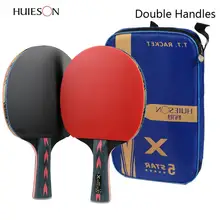 Huieson, 2 шт., Модернизированная 5 Звездная углеродная ракетка для настольного тенниса, набор, легкая мощная ракетка для пинг-понга, ракетка с хорошим управлением