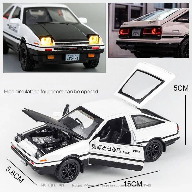 1:28 игрушечный автомобиль INITIAL D AE86 металлическая Игрушечная машина из сплава
