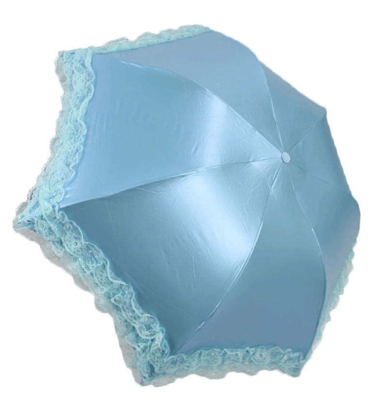 

Tiantang 30022 Eyjx Customizable-Shade UV-Protection Parasol Vinyl Lace Three Fold Umbrella