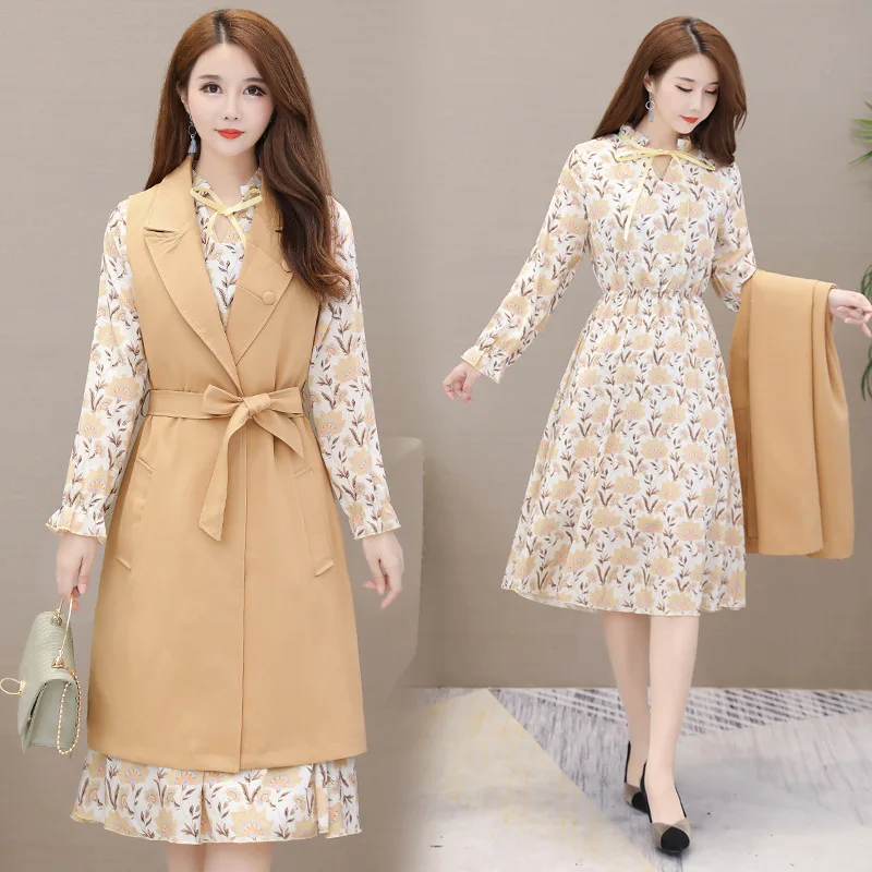 

Large GIRL'S Early Early Autumn 2019 New Style Large Size Dress Slimming Loose-Fit Belly Covering Western Style by Age Set Dress