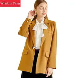 Весенне-осенний костюм куртки женские кофейные женские пальто тонкие элегантные деловые костюмы пальто куртки Офисная Женская верхняя