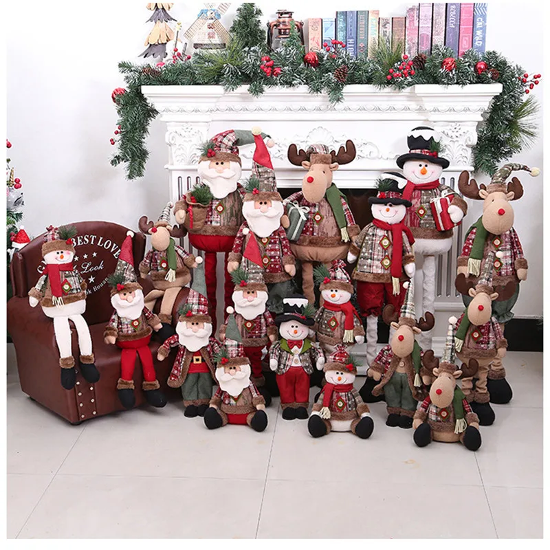 

Dolls Christmas Decorations For Home Xmas Tree Hanging Plush Snata Dolls Navidad Party Ornaments 2019 New Year Kids Gifts