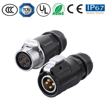 

M20 4pin waterproof connector led lamp electronics automotive TV cable/wire powercon connector pastic male plug female plug