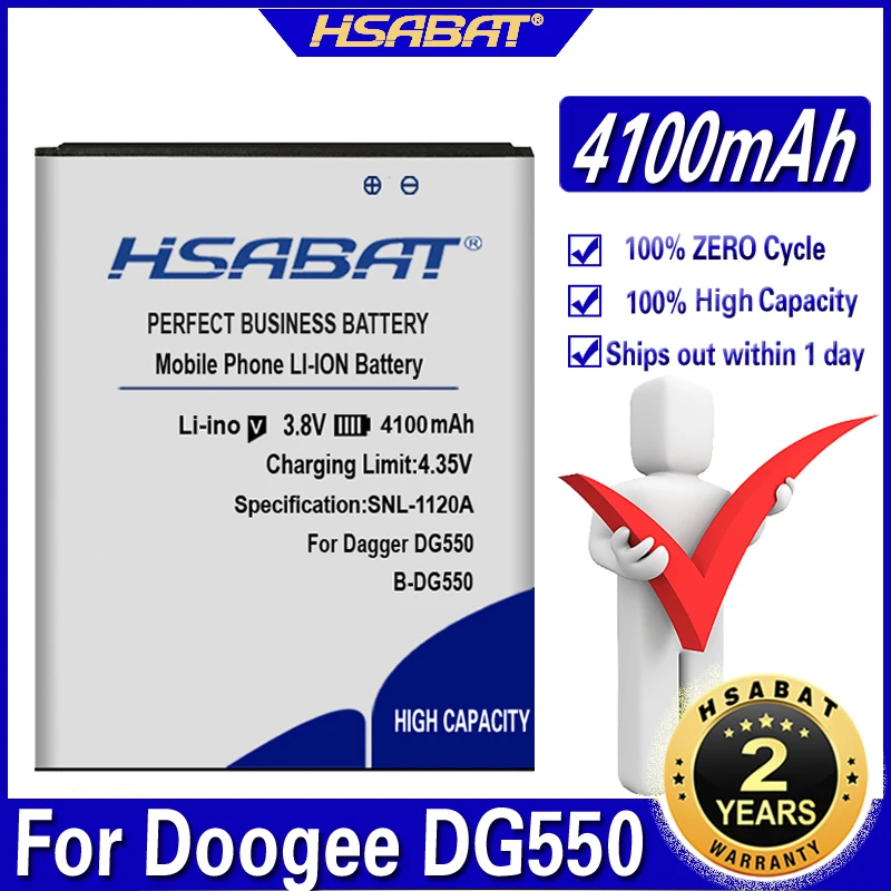 HSABAT Free Shipping 4100mAh B-DG550 Battery Use for Doogee Dagger DG550 | Мобильные телефоны и аксессуары