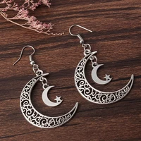 1 Pair Vintage Crescent Moon Earrings Moon Dangle Earrings Handmade Statement Earrings Women Earrings Aretes Punk 2021 New Trend 2