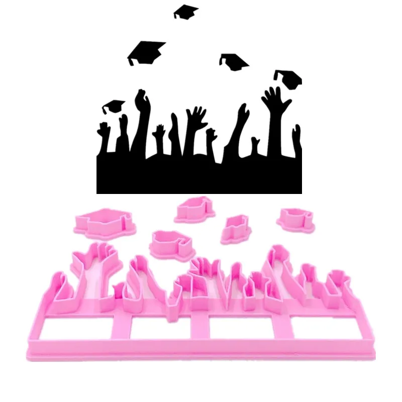 

Cake decoration 6 inch Celebrate Graduation 3D Cutter hat trencher cap Fondant plastic cutter Cake Mould tools fondant Baking