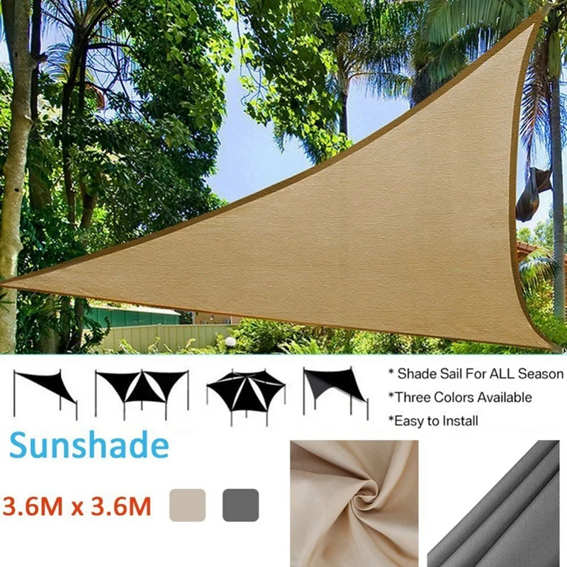 Outdoor Sun Shade Sail Protection Triangle Canopy Garden Patio Pool Shade Sail Camping Picnic Tent Awning With Wind Rope