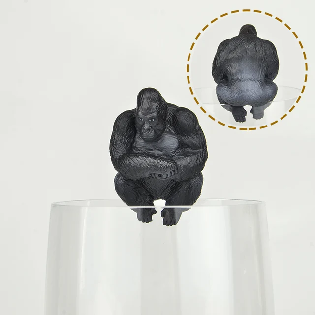 Original genuine capsule toys funny big silver gorilla King Kong monster of king PUTITTO glass gashapon figures desktop ornament 3