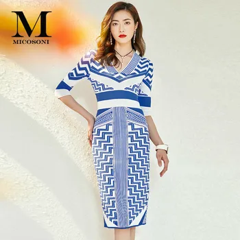 High Quality French Design Hepburn Retro Three-Quarter Sleeve V-neck Geometric Pattern Elegant Commuter Jersey Knitting Dress
High Quality French Design Hepburn Retro Three-Quarter Sleeve V-neck Geometric Pattern Elegant Commuter Jersey Knitting Dress