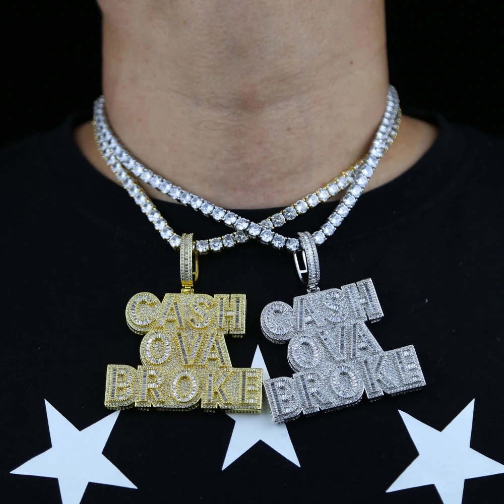 heavy letter pendant necklace 