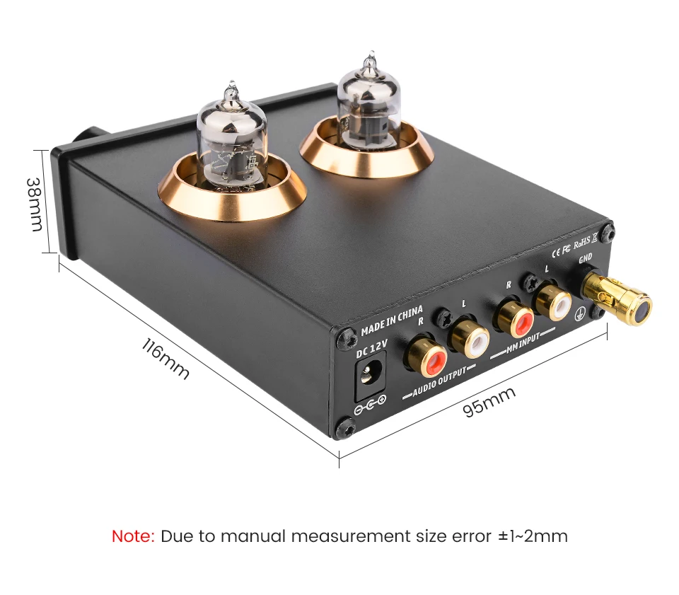 AIYIMA 6J2 Vacuum Tube MM Phono Turntable Preamplifier HiFi Stereo Phonograph Preamp Amplifier Vinyl Record Player For Home DIY