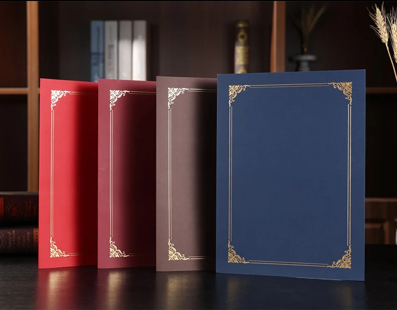 10 UNITS Bulk Order Horizontal Vertical Certificate Paper Cover, Employment Letter Authorization Universal Thin Sleeves