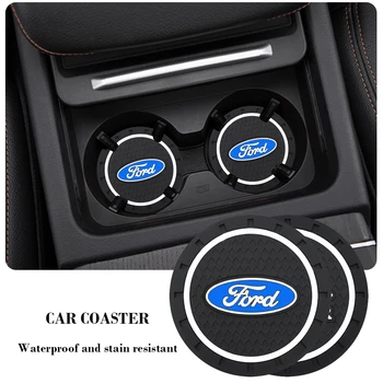 

2PCS Car cup anti-slip pad Cup Holder Mat Pad Bottle Built-in car styling for Ford Fiesta EcoSport Escort focus 1 focus 3 focus