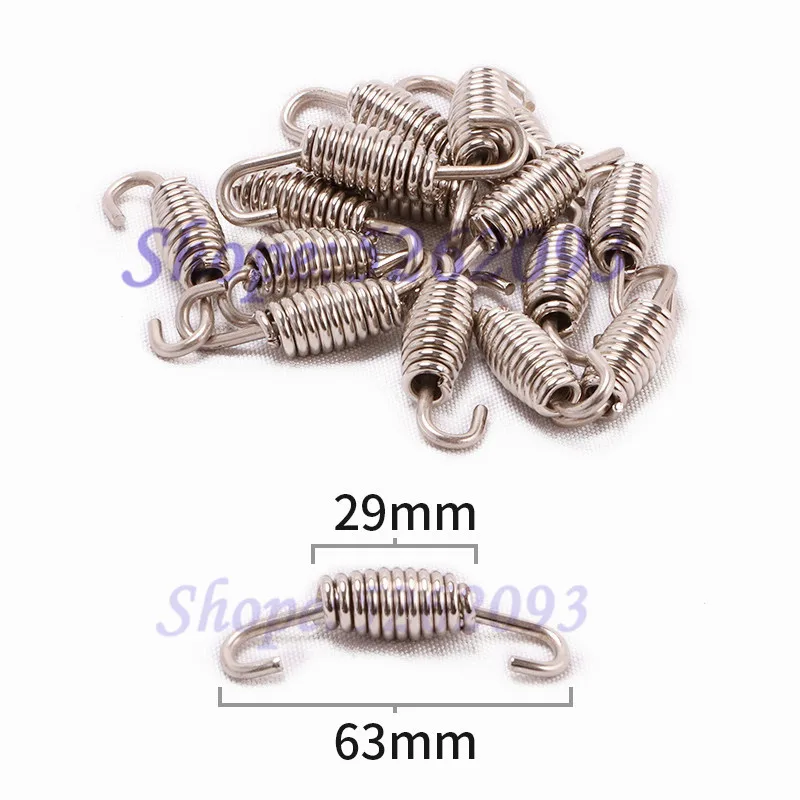 2 шт. универсальная выхлопная система мотоцикла пружины полностью вращающиеся пружины из нержавеющей стали крючки 68 мм 63 мм 47 мм