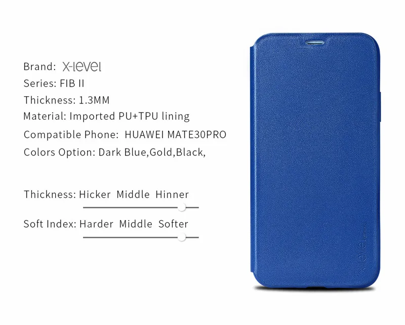Кожаный флип-чехол X-Level для huawei mate 30 Pro, ультратонкий