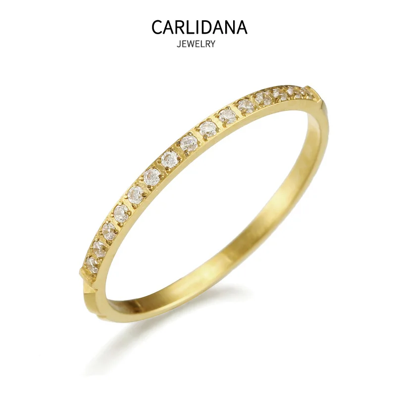 

Ipg18k Plated Rose Gold Ring Women's Micro Zircon Gang Drill Color Gold Fine Ring Korean-style Titanium Steel Little Finger Ring