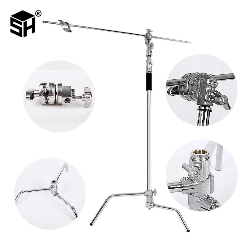  Multi-function Photography Studio Heavy Lighting Century C Stand with Folding Legs Grip Head and Ar