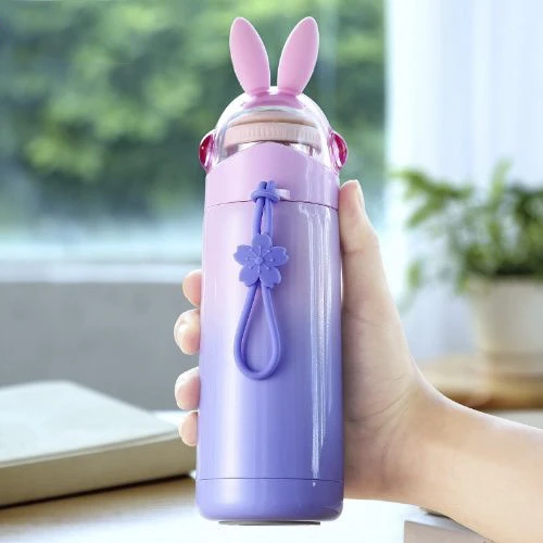 Japanese Thermos Vacuum Bottle student cartoon rabbit cup children's 304  stainless steel vacuum thermos water cup fashion trend - AliExpress