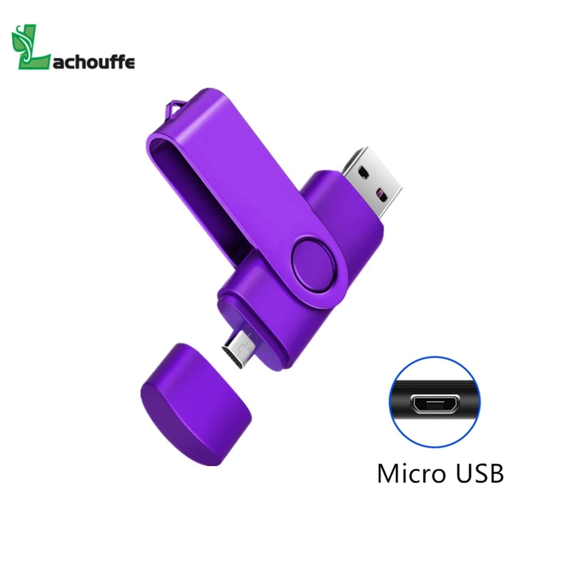 purple micro usb 2 в 1 otg usb type c flash 4 ГБ 16 ГБ 32 ГБ 64 Гб 128 ГБ usb флеш-накопитель карта памяти Флешка usb флеш-накопитель для телефона type c - Цвет: purple micro usb