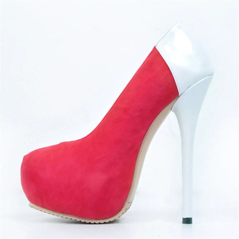 

Women's Brand Design Big Size 47 red platform heeled Shoes Woman Sexy thin high Heels Shoes Women slip on party wedding pumps