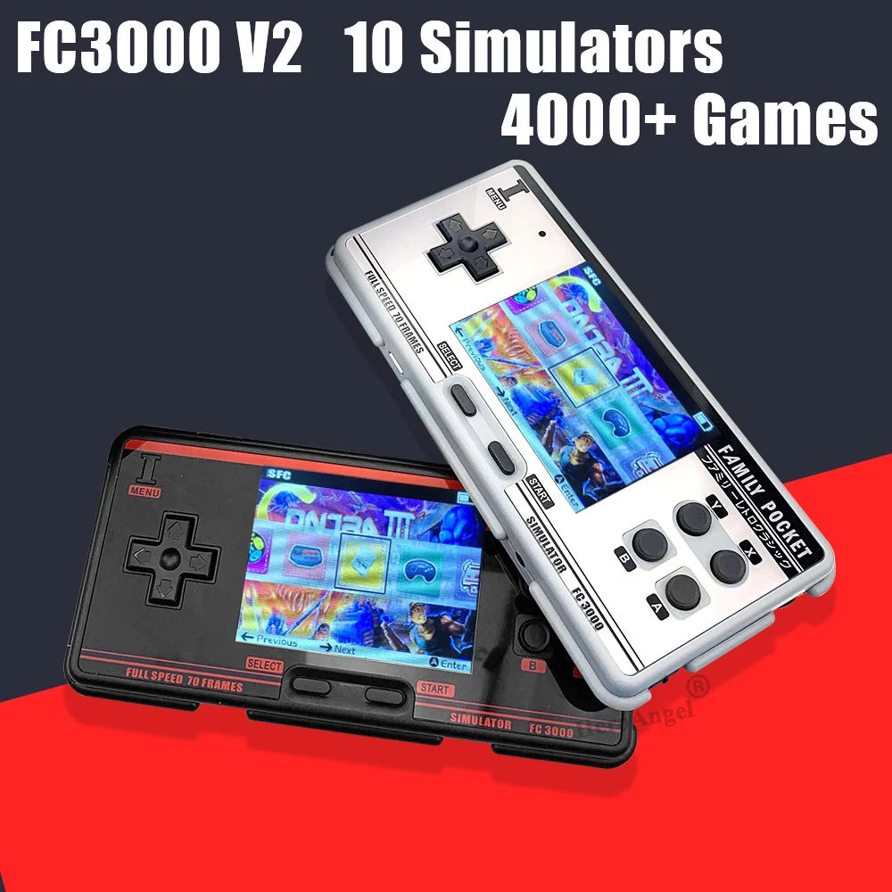 NEW IPS Screen Handheld Game Console Video Game Console built-in 4000 + Games 10 Simulator FC3000 Handheld Children Color Game