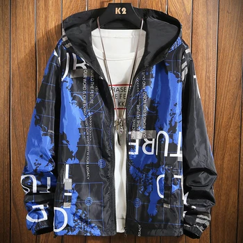 

New 2020 wear on both sides letter fashion Jacket men Thin hodded Jackets Windbreakers Men's Clothing Clothes Plus Size