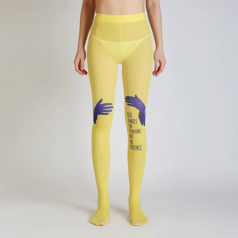 

New Designs High Quality 120D Velvet Digital Public Service Print Painting Tights Womens Pantyhose Sexy Stockings