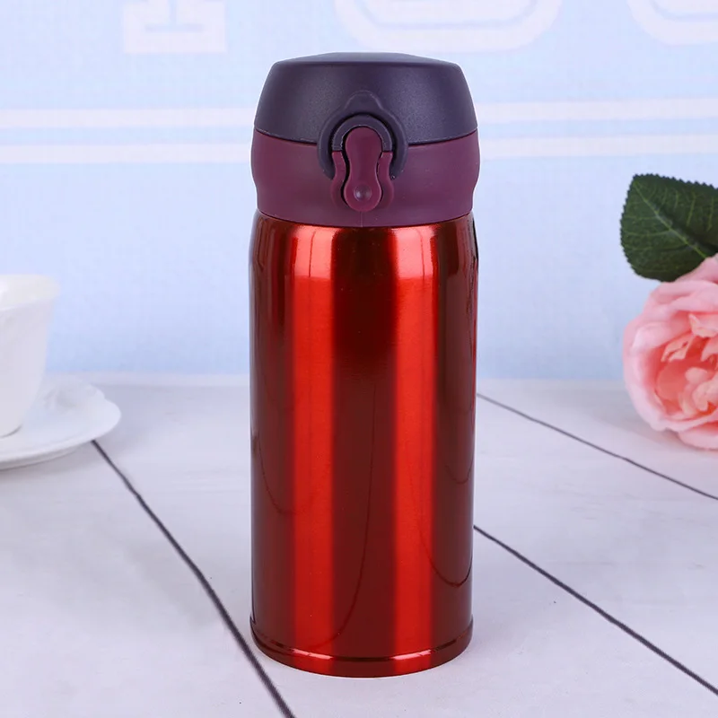 Vacuum Thermos Cup Insulation Cup Bounce Cover Fashion Stainless Steel Bottle 350 Ml Business Trip Heat Preservation Creative