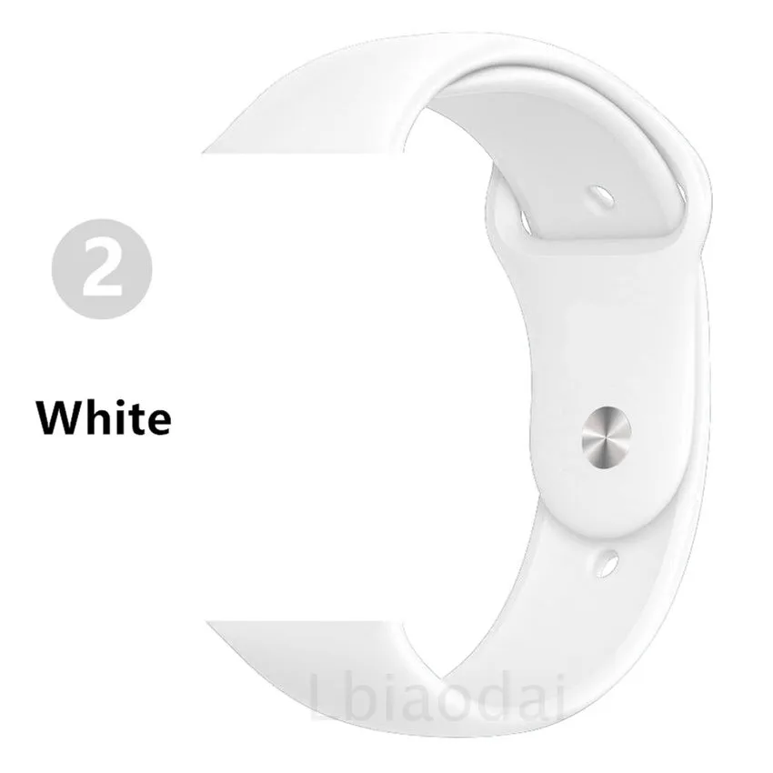Белый Новинка, стильный ремешок для Apple Watch, ремешок 38 мм, 42 мм, умные силиконовые зеленые часы, горячая распродажа, спортивный ремень, браслет, ремешок для часов - Цвет: Белый