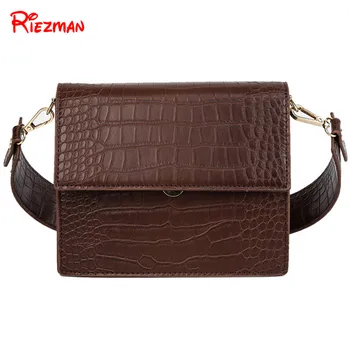 

Riezman Women's Designer Luxury Handbag 2019 Fashion New High quality PU Women Handbags Crocodile Pattern Shoulder Messenger Bag