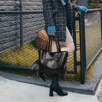 

New Fashion Handbags Multi-function Classic Shoulder Handbags Women Pure Color Messenger Bag Leather Shopping Totes