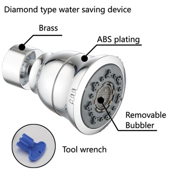 

Spout Tap Accessories Sink Aerator Kitchen Faucet Bathroom Basin 360 Rotation Sprayer Replacement Dual Function Nozzle Swivel