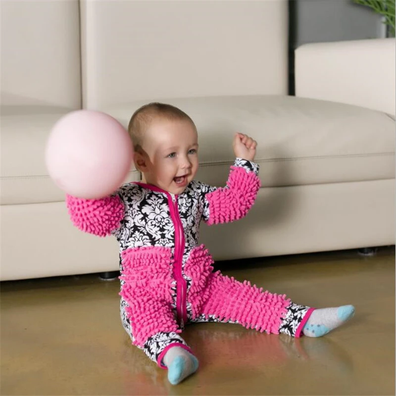 赤ちゃんモップfootsies服子供クロールジャンプスーツ怠惰な床スティングロンパース家ガジェットクリーニングモップスーツキッチンツール Cleaning Cloths Aliexpress