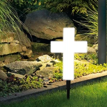 BORUiT – croix solaire en acrylique, décoration de jardin, chemin, pelouse, cour, paysage extérieur 