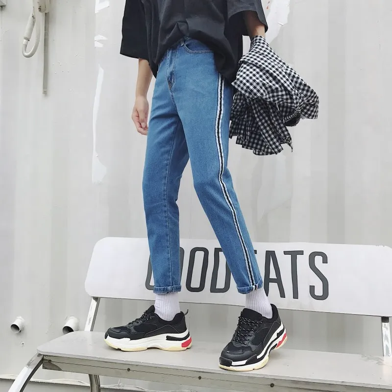 

Summer Men Capri Pants Korean-style Jeans Men Straight-Cut Loose-Fit Handsome Cowboy 9 Pants Men's
