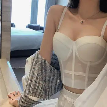 

Sling Women's Net Gauze Fishbone Underwear Bottoming Was Thinner with A Tube Top for Outer Wear Staniki Damskie Tank Top Women