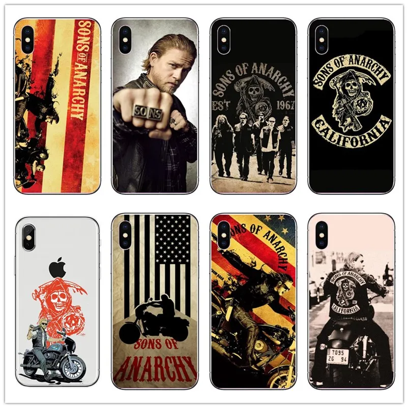 Американский ТВ сыновья анархия чехол для задней панели ПК iPhone 45 SE 6 Plus 7 7plus 8 X XS XSMAX