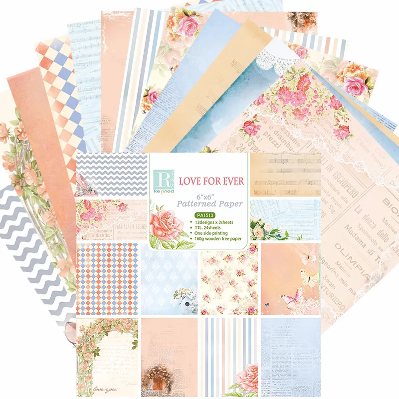 6&quotx 6&quot 24 Sheets /pack cutting dies Scrapbooking Pads Paper Origami Art Background Card Making DIY Scrapbook Craft | Дом и сад